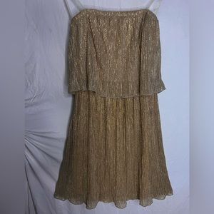 francescas sleeveless gold dress